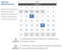 Fechas duración inscripción PSU.